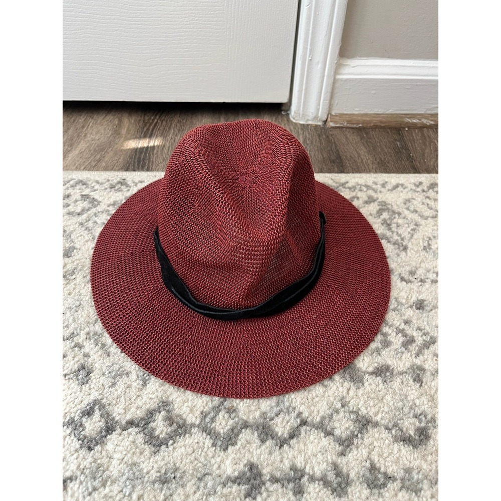 Goorin Bros Bold Hatmakers Fatima Fedora Hat Burgundy with Black Band Size Small - Picture 3 of 5